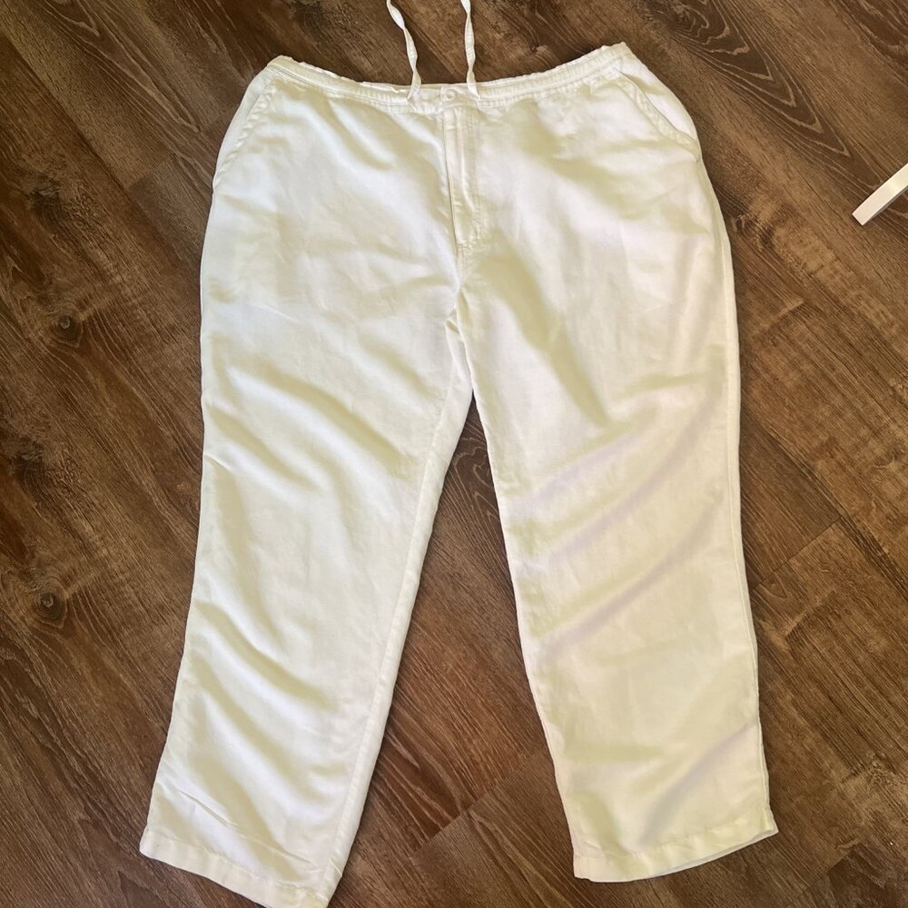 CUBAVERA  Men’s  White Linen Blend Pants, Size‎ XXL 4 Pockets